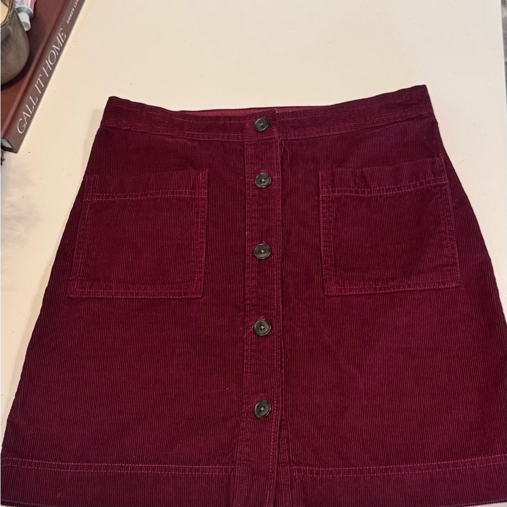 GAP Burgundy Corduroy Mini Skirt